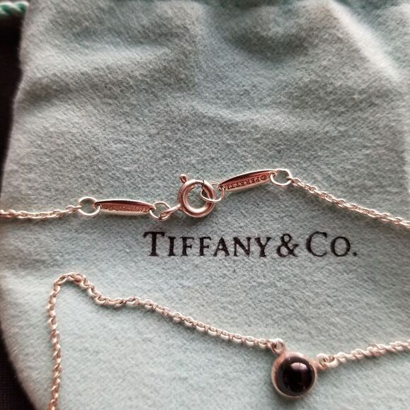 Tiffany & Co. Silver Necklace with Black Pendant - Picture 6 of 6